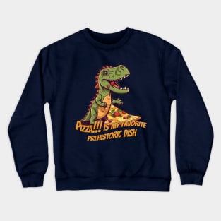 Pizza Lover Dinosaur T-Shirt Design for Foodies and Dino Enthusiasts Crewneck Sweatshirt